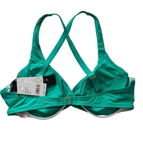 LA BLANCA Underwire Twist Convertible Bra Island Goddess in Emerald-Size 16 - Picture 2 of 4